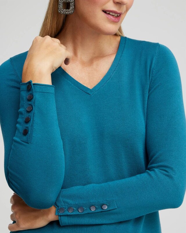 Spun Rayon V-neck Pullover Sweater - image 4